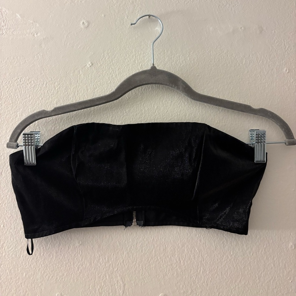 Nasty Gal Black Zip-Up Top